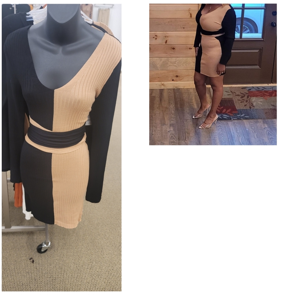 Color Block Sweater Dress